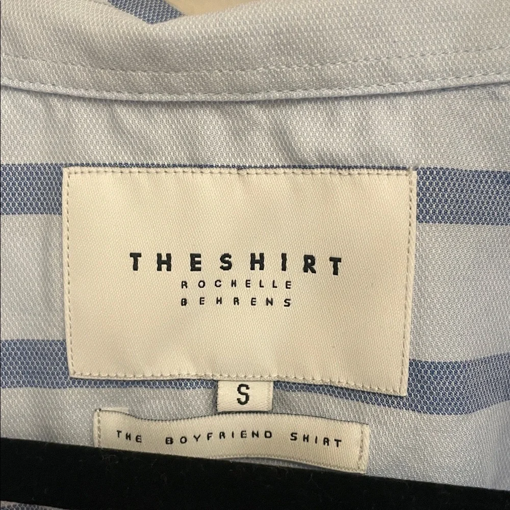 The Shirt by Rochelle Behrens Blue Stripe The Boyfriend Button Down Shirt - Picture 3 of 7